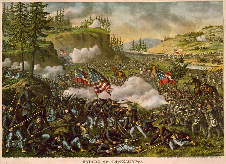 Battle of Chickamauga in the American Civil War, combat, photos