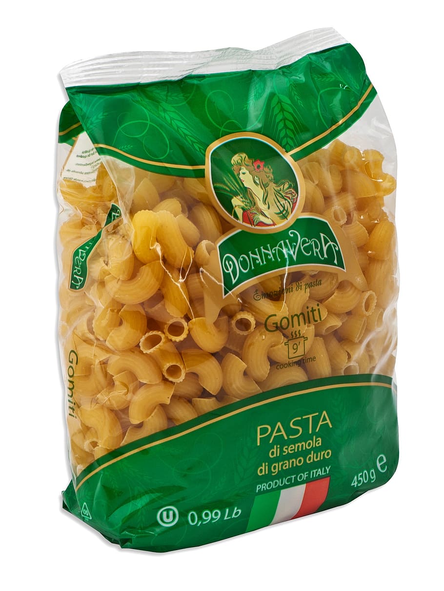 pasta, products, food and drink, white background, bag, container HD wallpaper