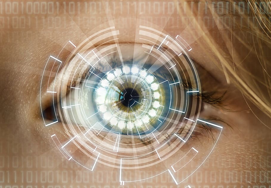 eye, modernity, technology, circle, close-up, geometric shape HD wallpaper