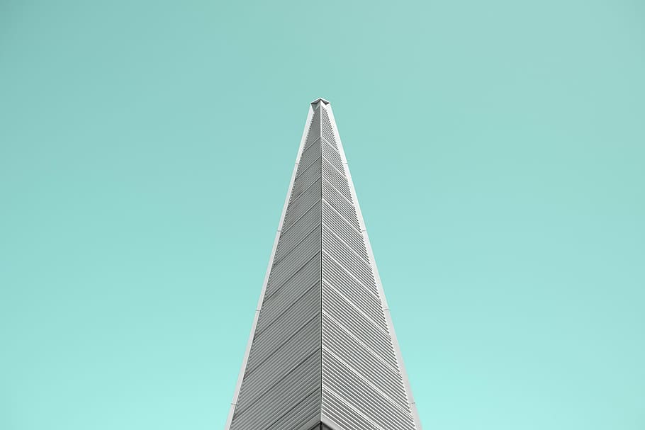 bird'seye view photography of building, worms eye view of a building HD wallpaper