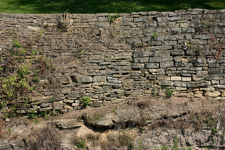 wall, stone wall, gray, rough, brick, masonry, old, aged, weathered HD wallpaper