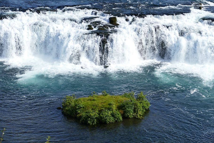 time-lapse photography of waterfalls, iceland, landscape, river HD wallpaper