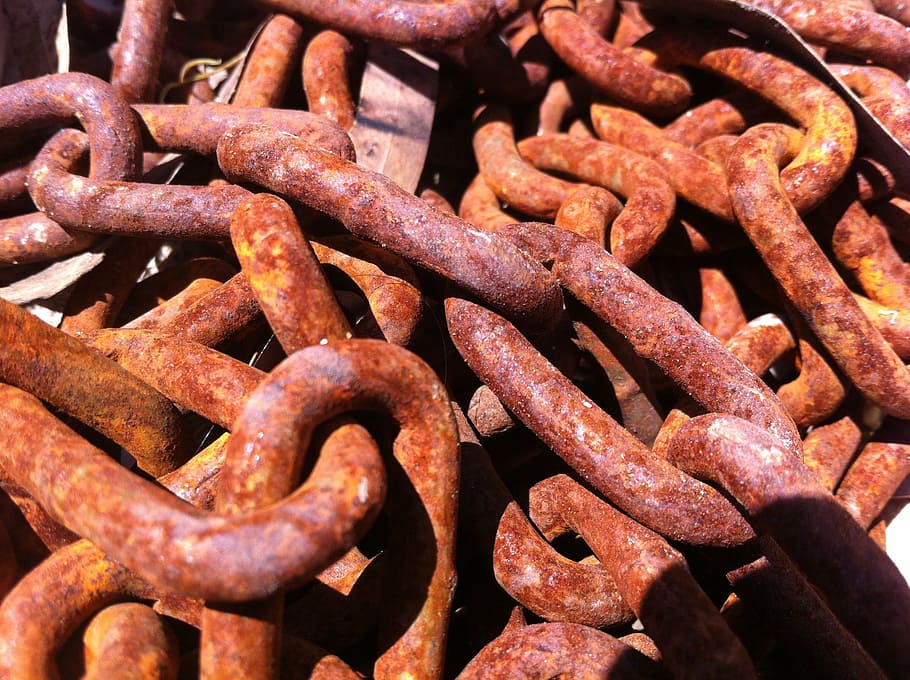 rustic brown metal chain photography, chains, iron, hard, link HD wallpaper