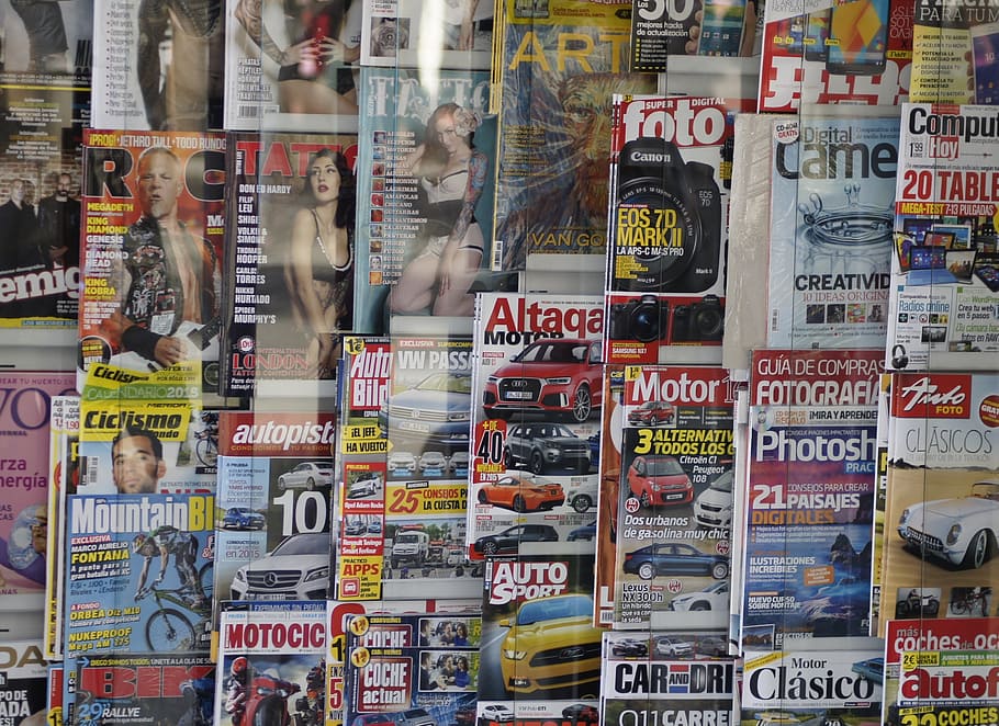 assorted magazine lot, magazines, kiosk, press, text, communication HD wallpaper