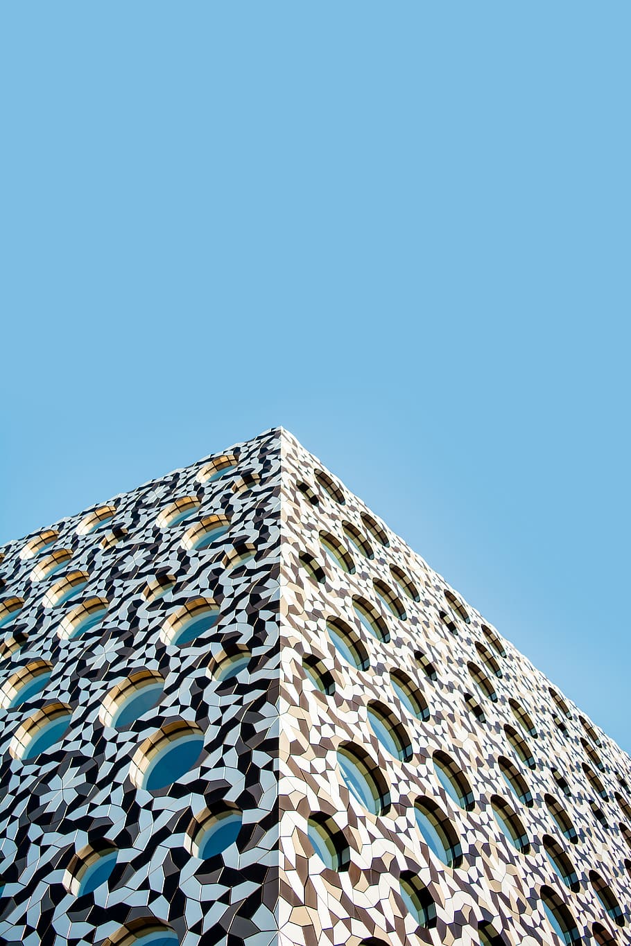 architectural photography of triangular building, untitled, low angle HD wallpaper