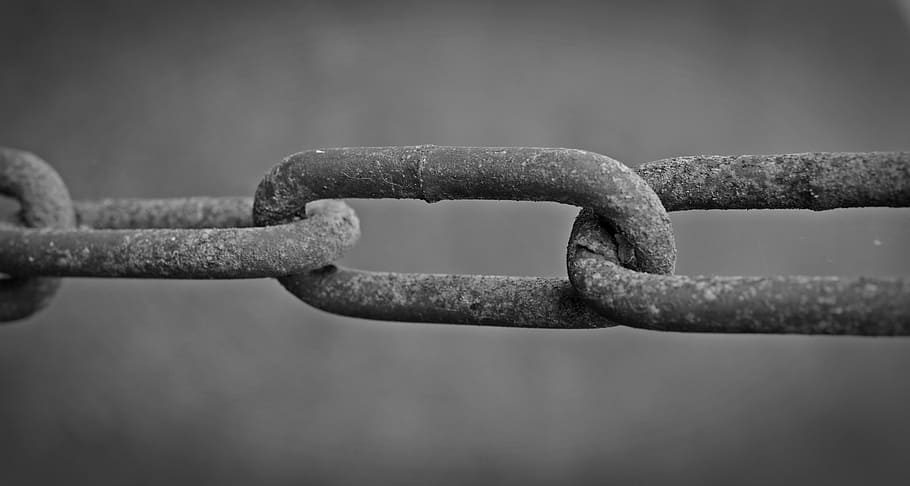 gray chain, containing, force, rusted, connection, links of the chain HD wallpaper