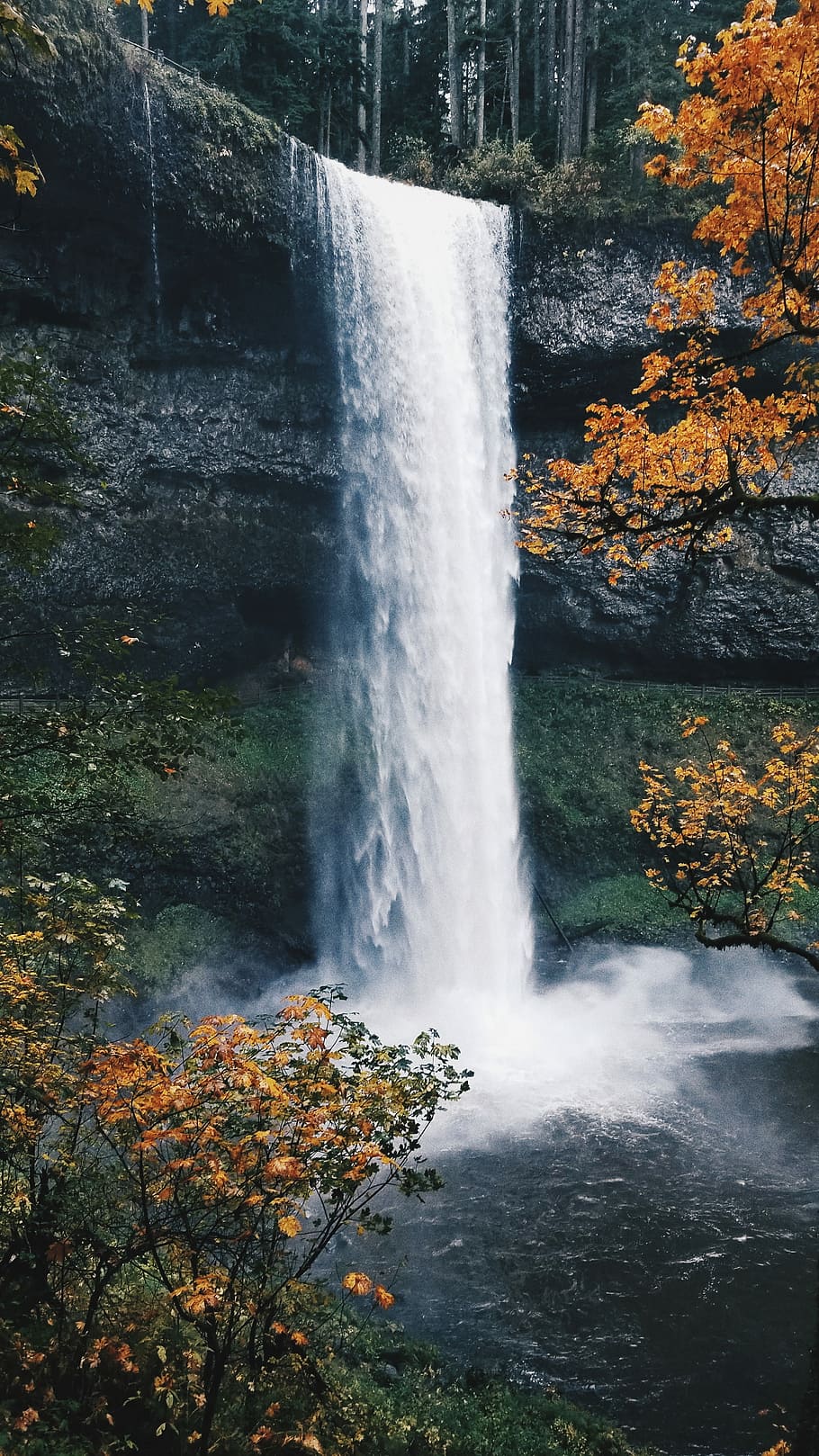 Embrace the nature, time-lapse photo of waterfalls, rock, cliff HD wallpaper