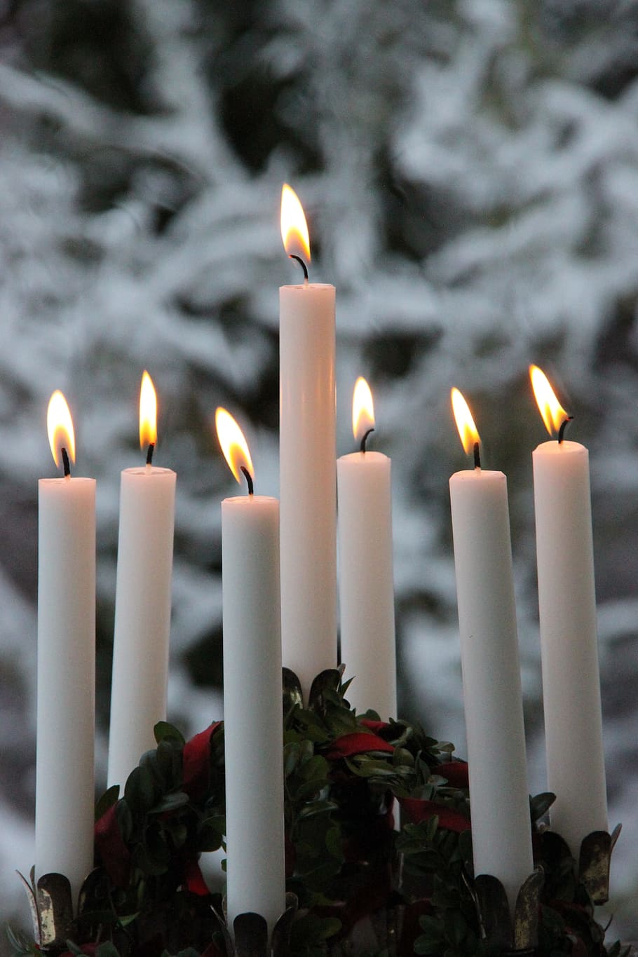 candlelight, winter, flame, snow, christmas, lucia, lucia celebration HD wallpaper