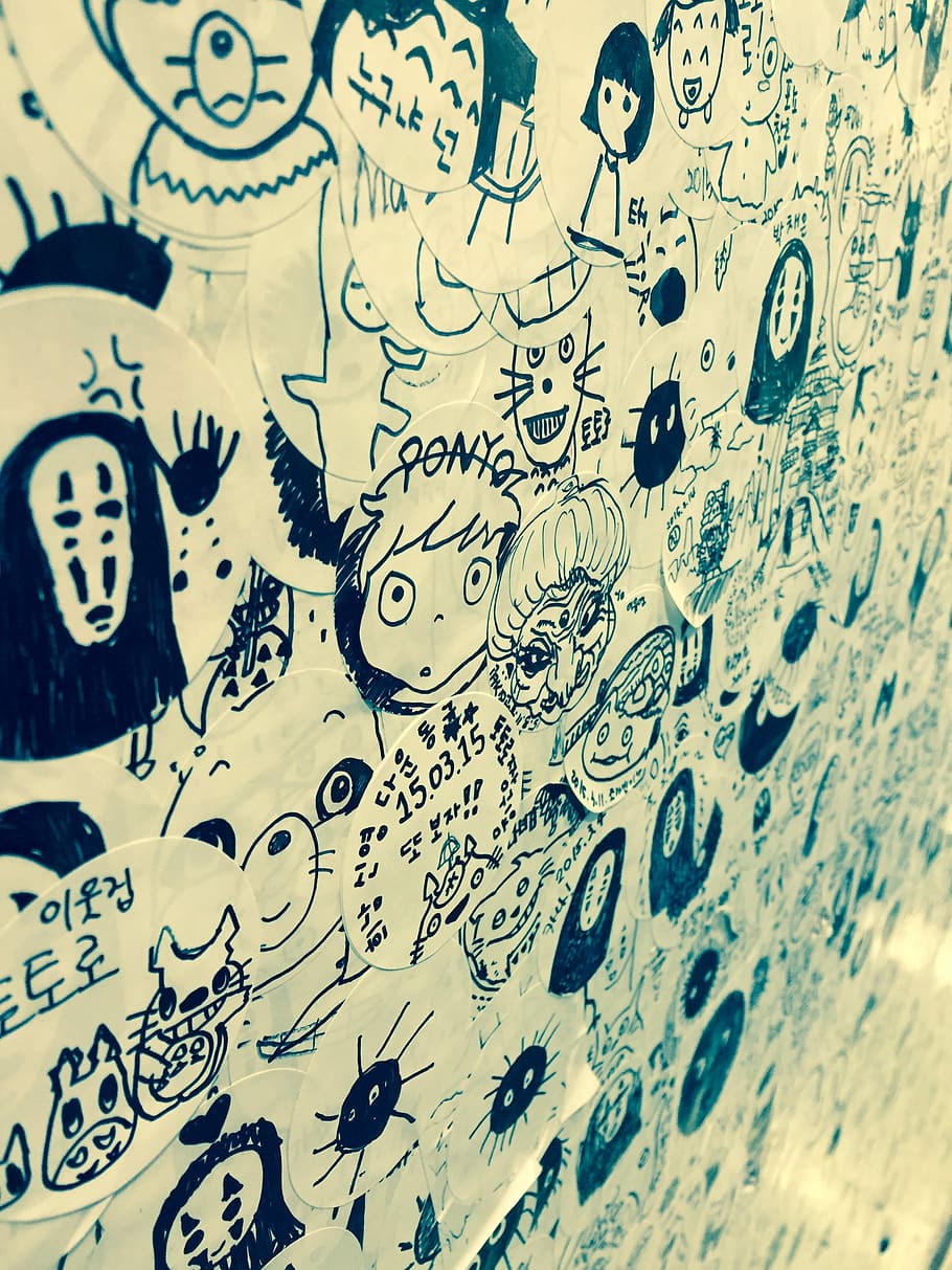 post, sticker, ghost, full frame, backgrounds, pattern, creativity HD wallpaper