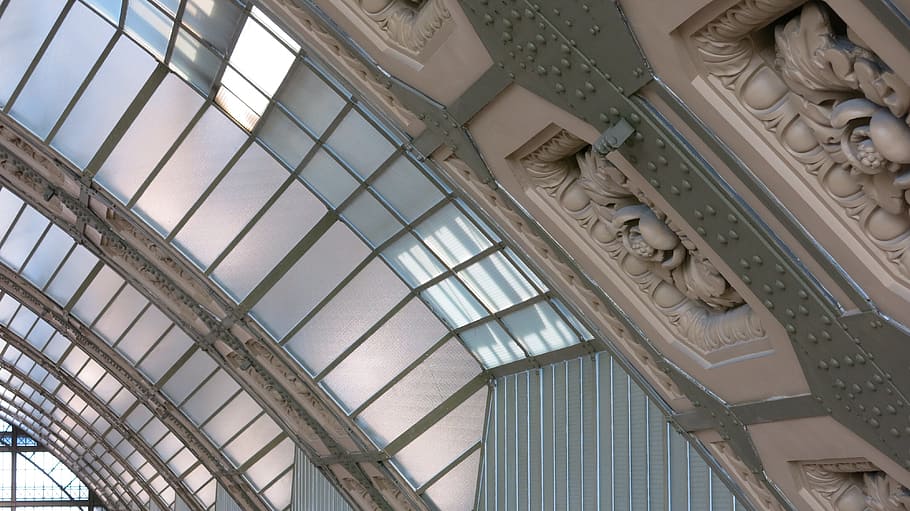 Ceiling, Perspective, art, architecture, built structure, indoors HD wallpaper