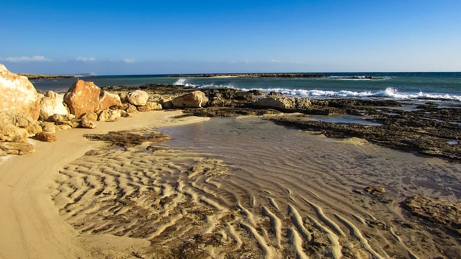 Coast, Sand, Sea, Sea, Wave, Winter, Scenery, beach, nature HD wallpaper