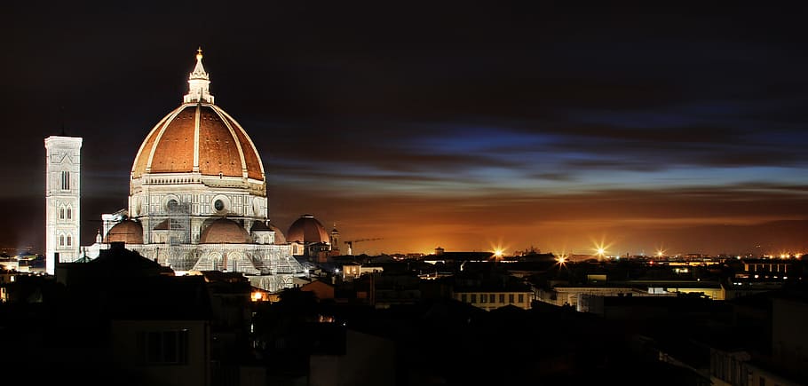 architecture, buildings, infrastructure, dark, night, lights HD wallpaper