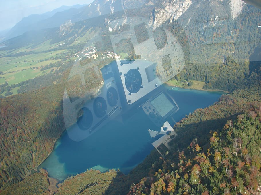 cockpit, mirroring, outlook, mountain, nature, water, architecture HD wallpaper