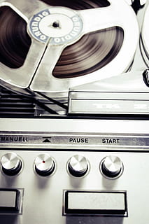gray cassette player, pause, star, knob, technology, audio HD wallpaper