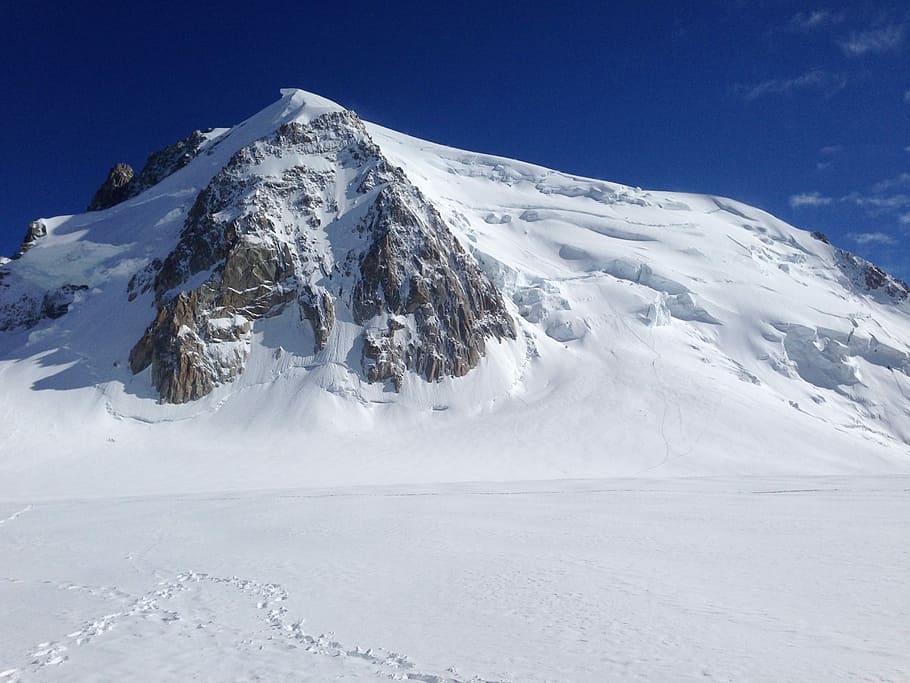 snow covered mountain, mountain covered of snow, winter, peak HD wallpaper