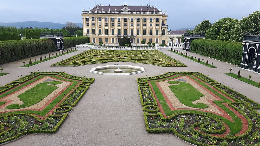 castle, garden, park, architecture, landmark, building exterior HD wallpaper