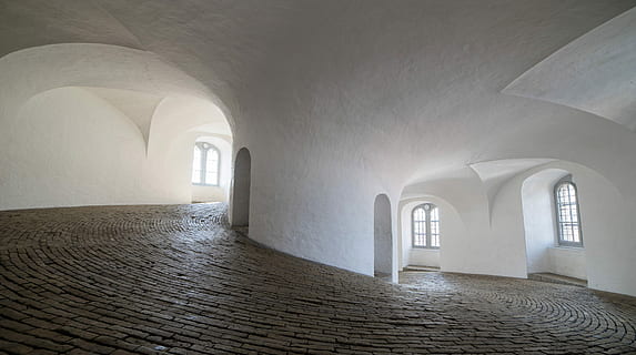 The Round Tower inside in the building in Kabenhavn, Denmark HD wallpaper