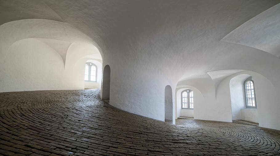 The Round Tower inside in the building in Kabenhavn, Denmark HD wallpaper