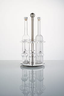 liquor carousel, bottles, glasses, studio shot, indoors, glass - material HD wallpaper