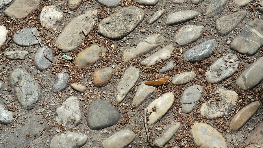 stones, paving stones, away, patch, sidewalk, full frame, backgrounds HD wallpaper