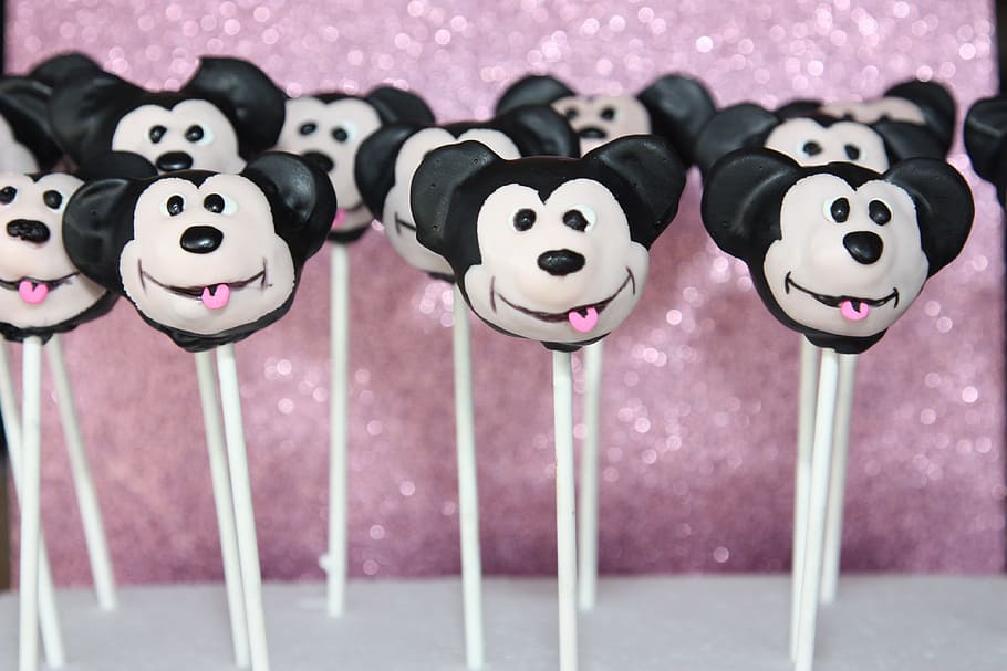 cake pops, micky mouse, sweets, dessert, sticks, treats, face HD wallpaper