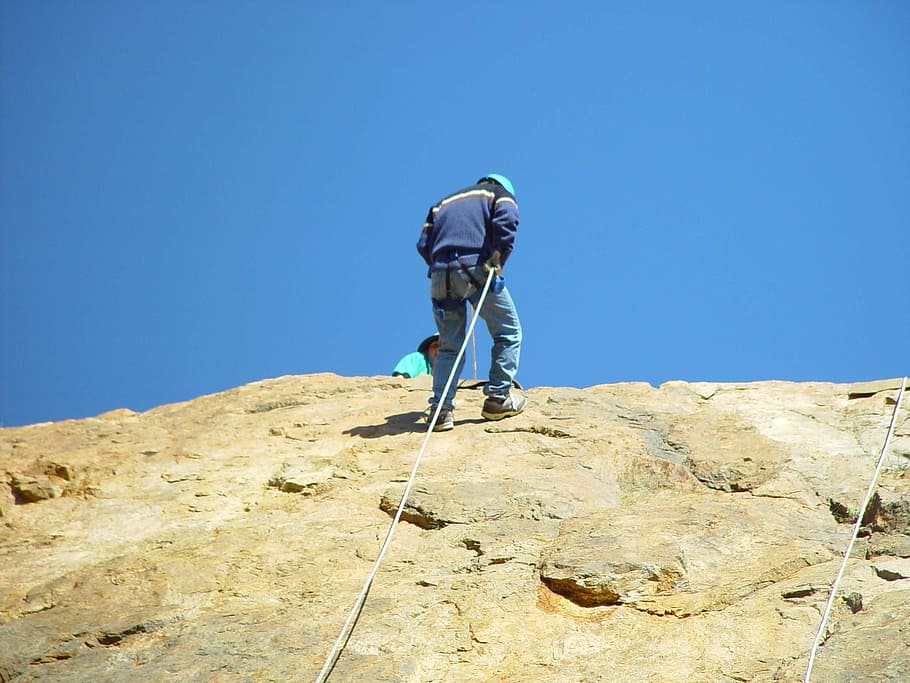 Mountain, Climber, Man, Sports, abseiler, recreation, face HD wallpaper