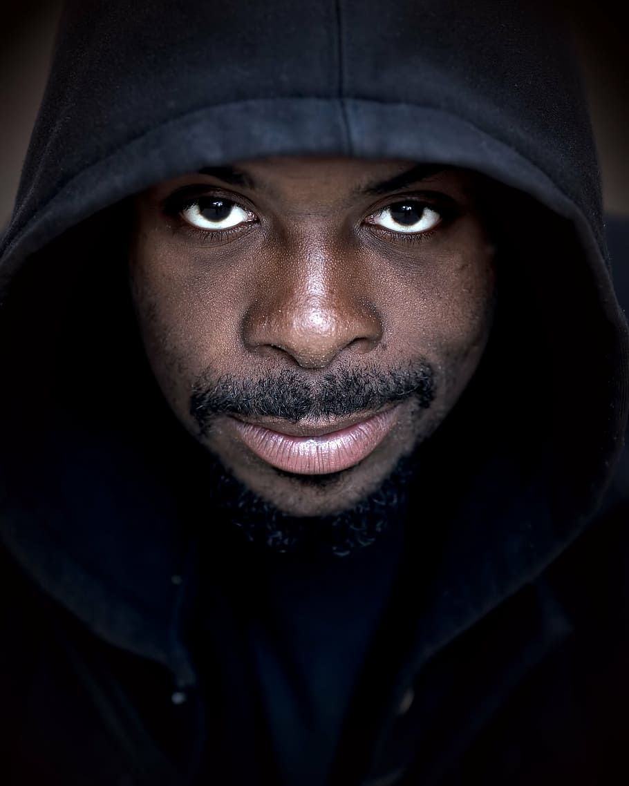 man wears black hoodie, people, male, person, young, portrait