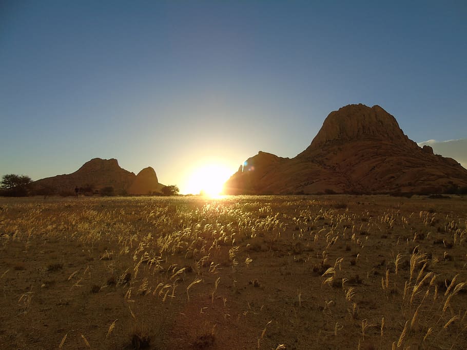 mountains, hill, sunset, africa, african, namibia, wilderness HD wallpaper