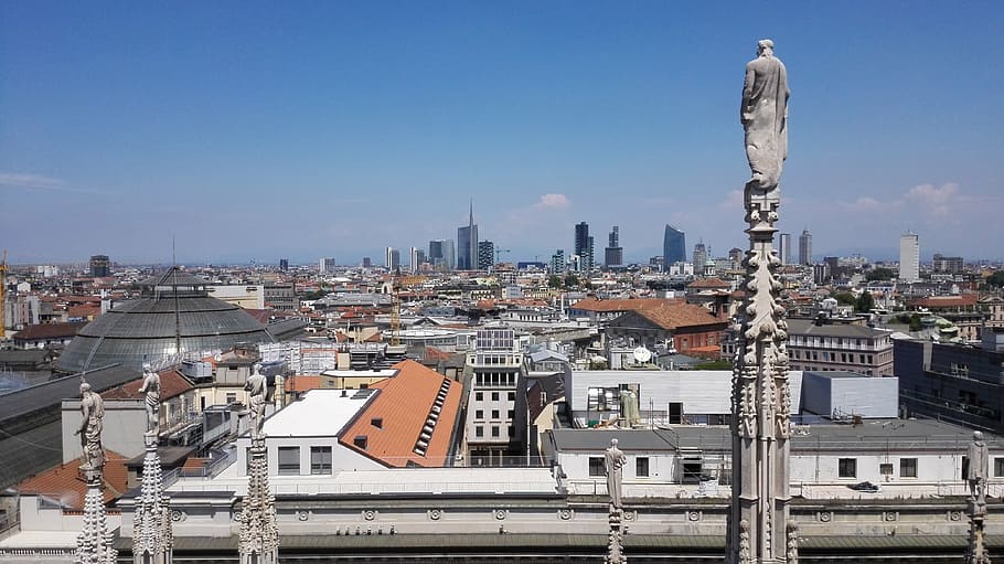 milan, duomo, landscape, architecture, built structure, city, HD wallpaper