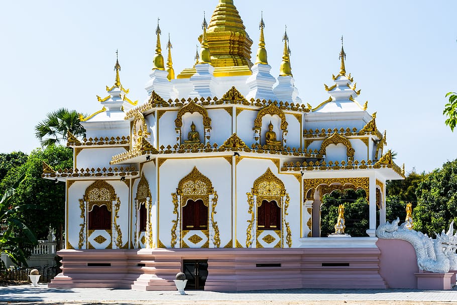 temple complex, north thailand, architecture, religion, built structure HD wallpaper