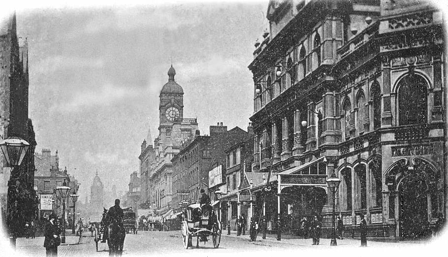 Manchester Circa 1900, city, england, photo, historical, public domain, HD wallpaper