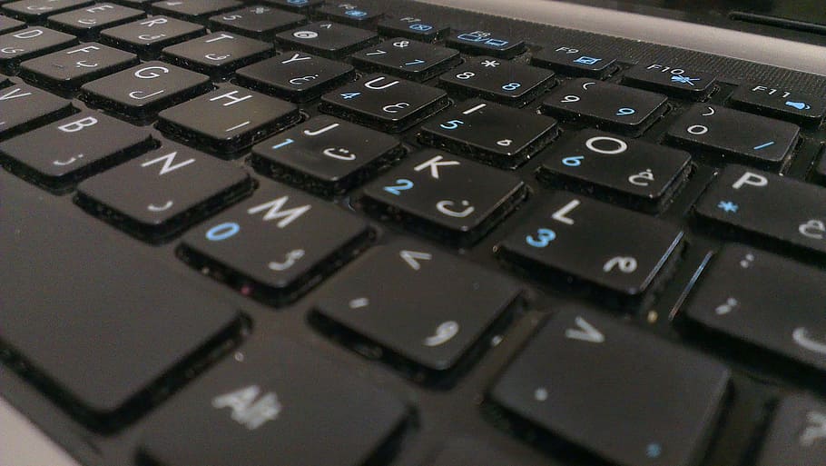 gray laptop computer, keyboard, black, technology, office, pc HD wallpaper