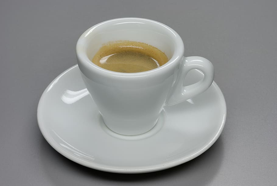 white ceramic mug with coffee, espresso, cup, hot, beverage HD wallpaper