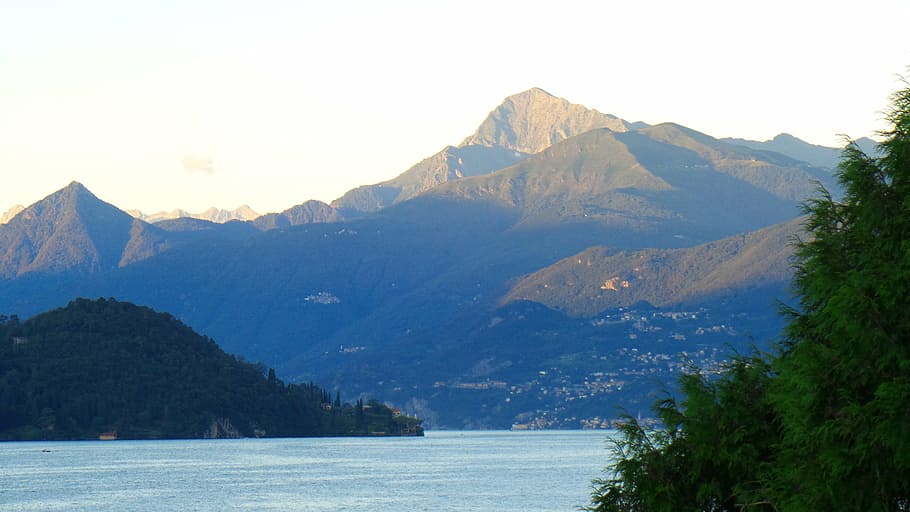 lake, mountains, mood, water, scenics - nature, sea, mountain range HD wallpaper