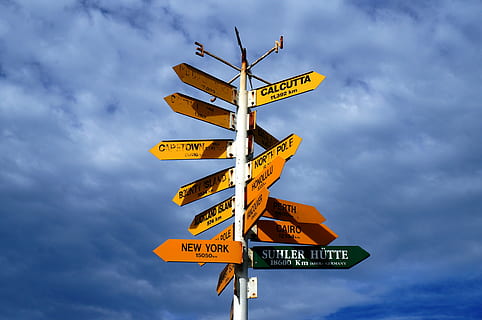 orange and green signage, directory, signs, signposts, next HD wallpaper
