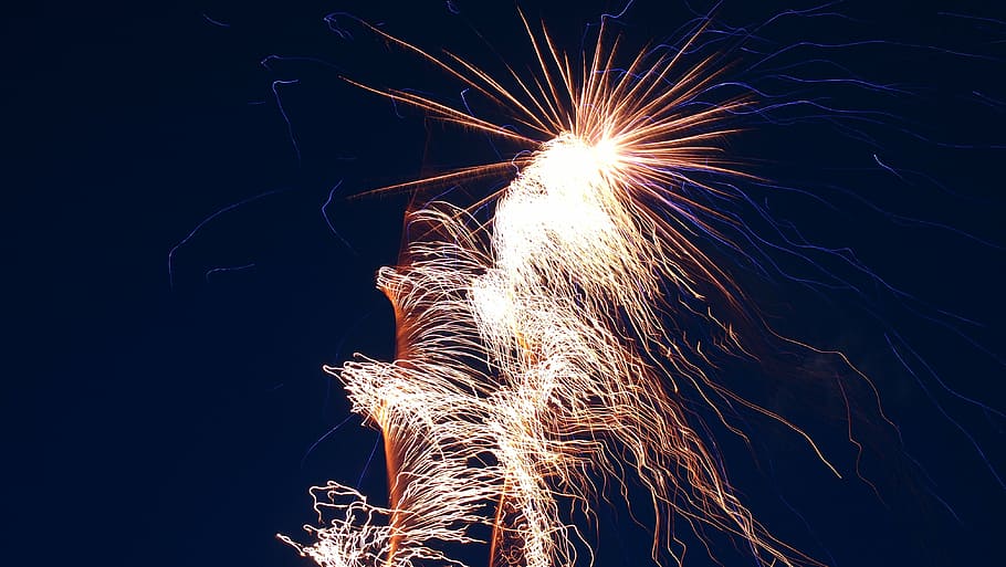 fireworks, salute, sky, night, holiday, shots, bulgaria, motion HD wallpaper