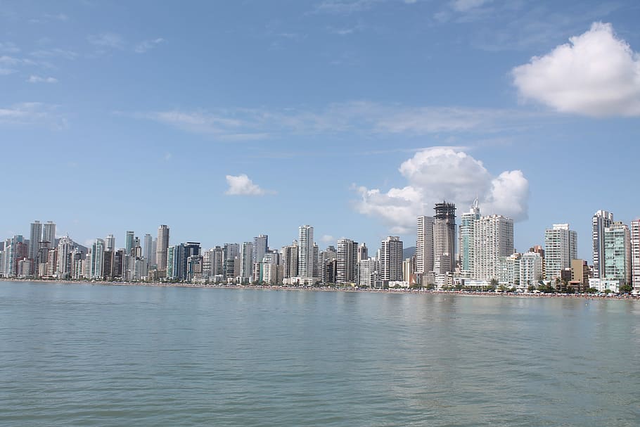 City, camburiú, mar, skyscraper, cityscape, building exterior HD wallpaper