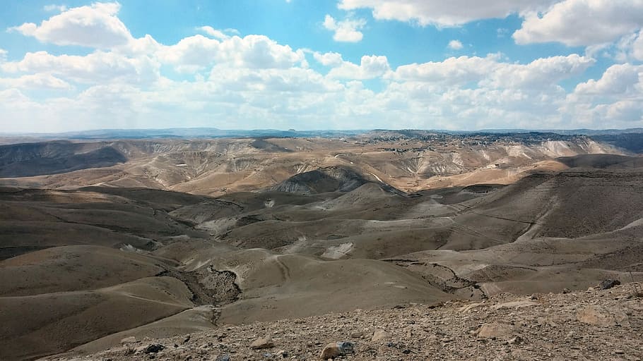 Sand, Desert, Judaean Desert, Israel, scenery, hills, sky, wilderness, HD wallpaper