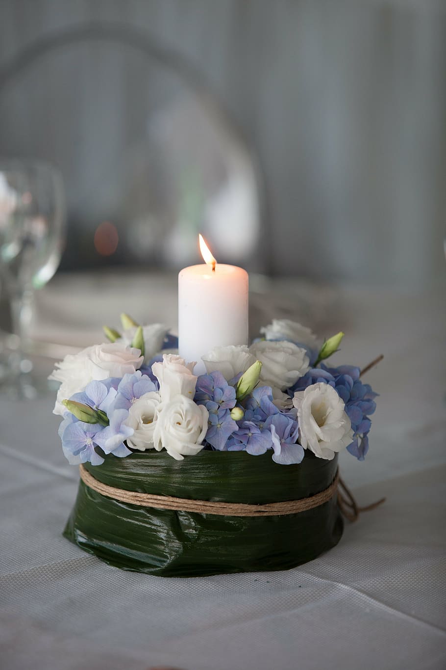 table, wax, ornament, candle, flower, flame, tea light, burning HD wallpaper