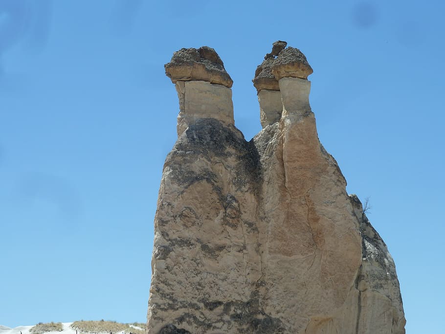 fireplaces, cappadocia, turkey, sky, low angle view, rock, rock formation HD wallpaper