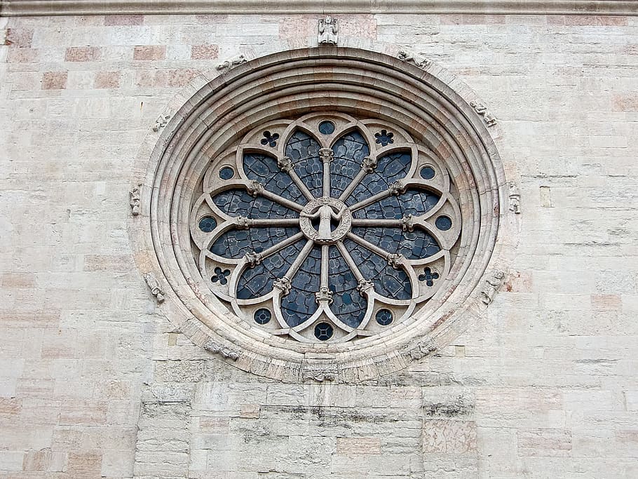 church window, rosette, glass window, stained glass, color HD wallpaper