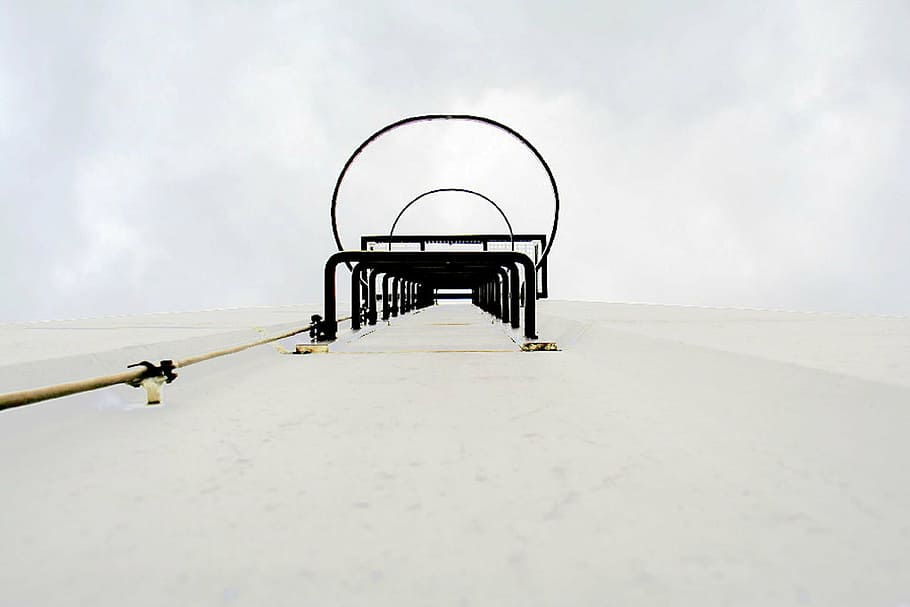 tower, head, climb, high, metal, building, architecture, blank HD wallpaper