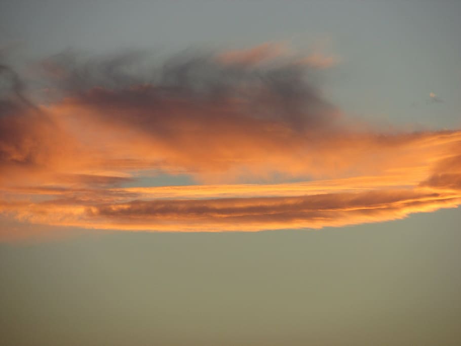 sunset, clouds, sky, orange, reflection, cloud - sky, scenics - nature HD wallpaper