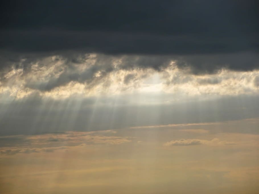 Clouds, Dramatic, God, Fingers, sky, god's fingers, light, sunlight HD wallpaper