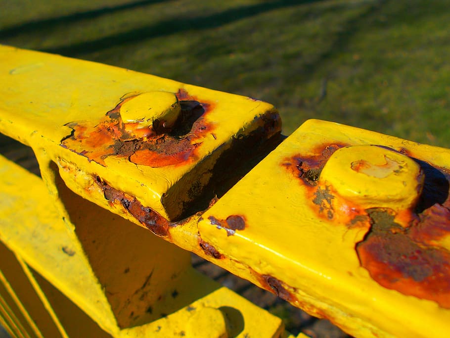 rust, metal, connection, safety, yellow, rusty, no people, close-up HD wallpaper