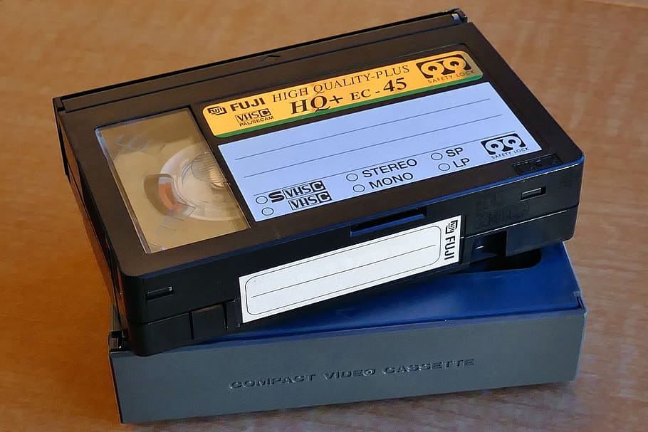 vhs, video, cassette, media, old, tape, retro, plastic, vcr