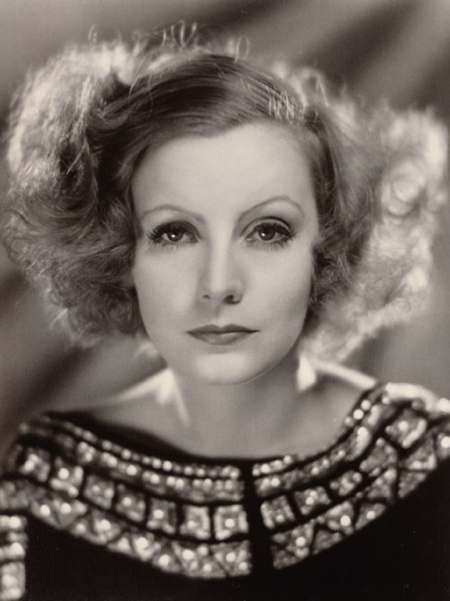 grayscale photography of woman, greta garbo, actress, vintage