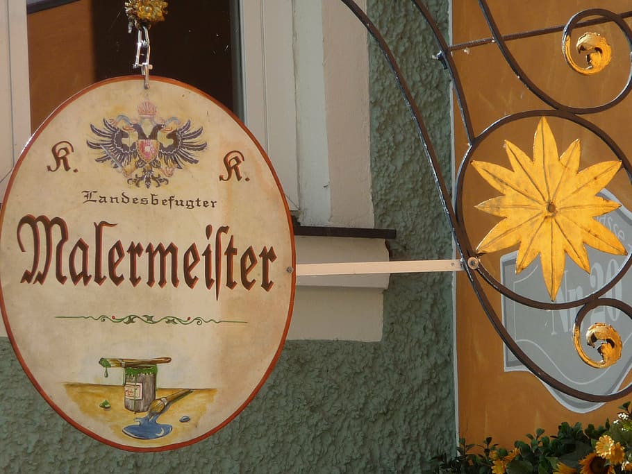 guild sign, historically, master painter, text, communication HD wallpaper