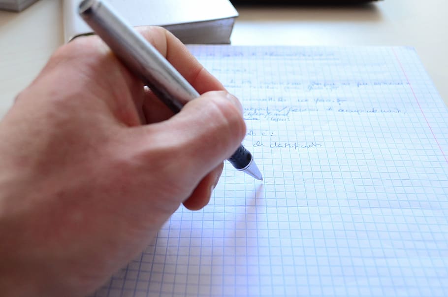 person writing on white graphing paper, form, pen, document HD wallpaper