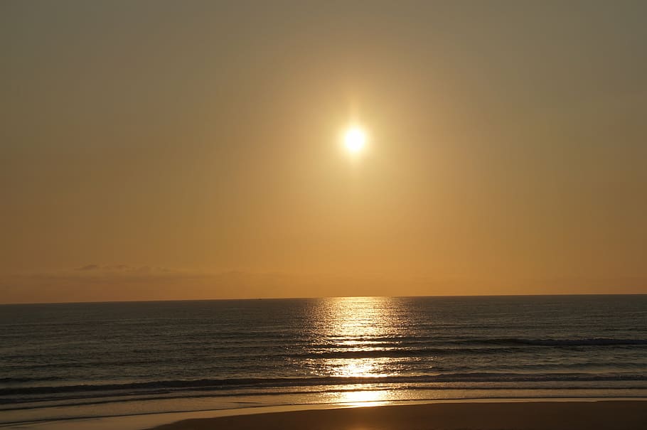 beach, ocean, sunset, biscarrosse, atlantic, dune, sea, relax HD wallpaper